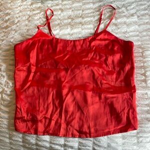 Reformation red silk top
